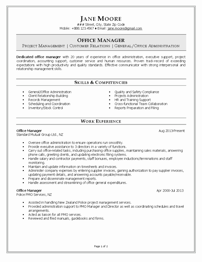 Office Manager Resume Template Luxury Fice Manager Resume