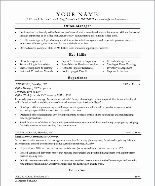 Office Manager Resume Template Luxury Fice Manager Resume Template Samplebusinessresume