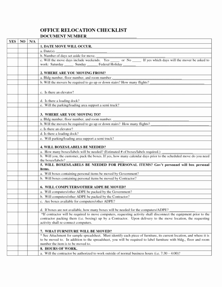 Office Move Checklist Template Awesome Fice Moving Checklist Excel Spreadsheet – Spreadsheet