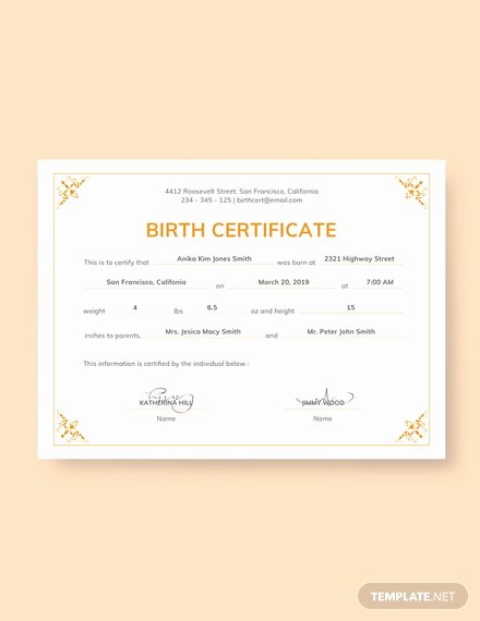 Official Birth Certificate Template Awesome Free Birth Certificate Template Download 269
