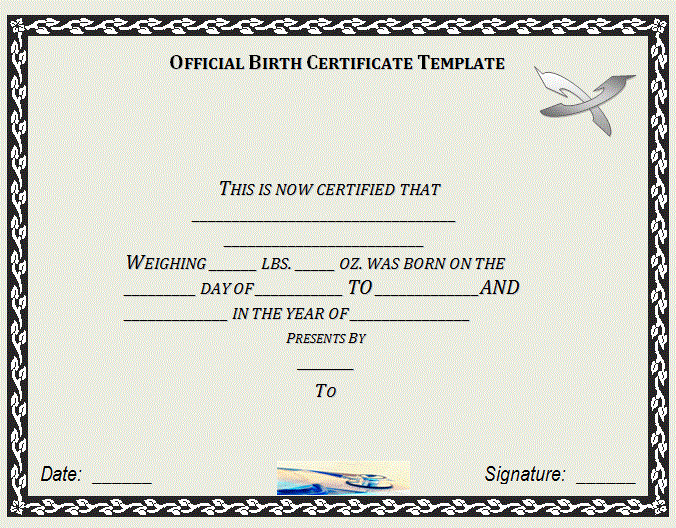Official Birth Certificate Template Luxury Ficial Certificate Template Templates Station