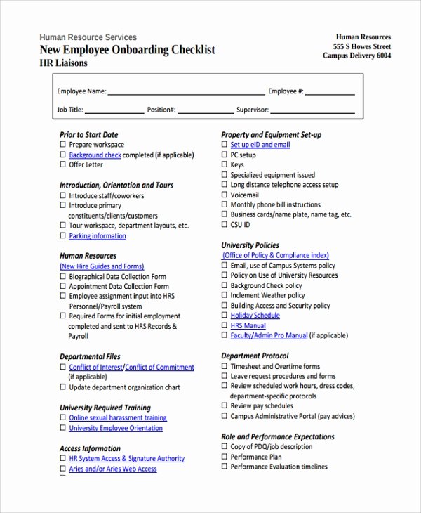 Onboarding Checklist Template Excel Elegant 16 New Employee Checklist Templates