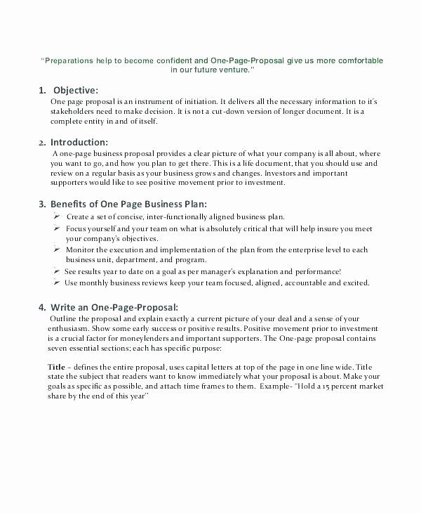 One Page Proposal Template Awesome 15 Simple Business Proposals