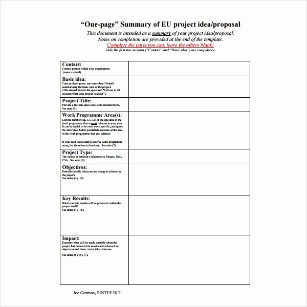 One Page Proposal Template Unique How to Write A E Page Proposal Templates Pdf Word