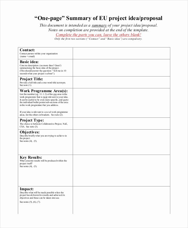 One Page Proposal Template Unique Project Proposal Template 21 Free Word Pdf Psd