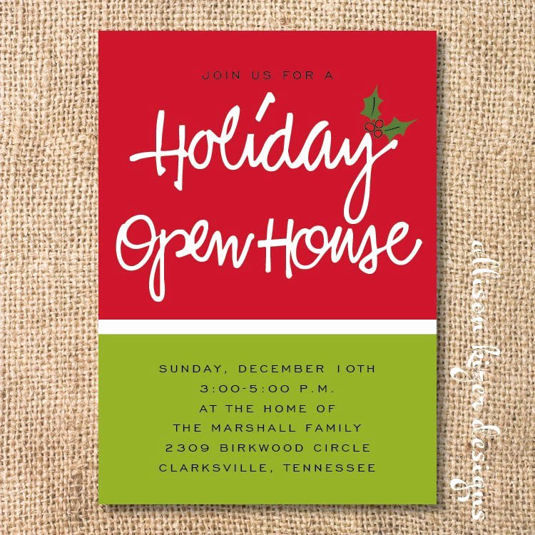 Open House Invitation Template Lovely Holiday Open House Printable Invitation