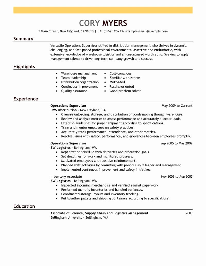 Operation Manager Resume Template Beautiful 11 Amazing Management Resume Examples