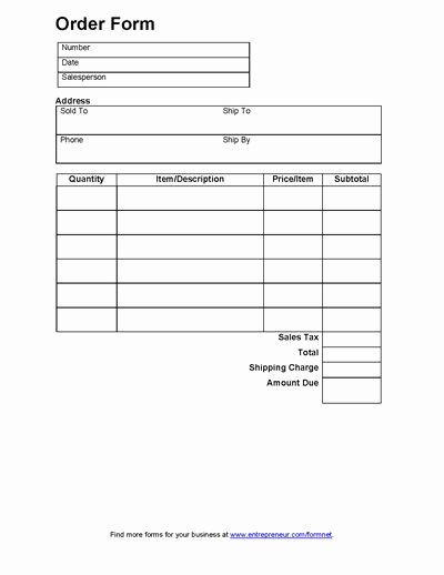 Order forms Template Word Awesome Sales order form order form