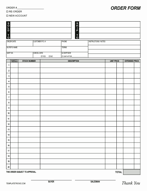 Order forms Template Word Inspirational 11 Sample order form Templates Word Excel Pdf formats