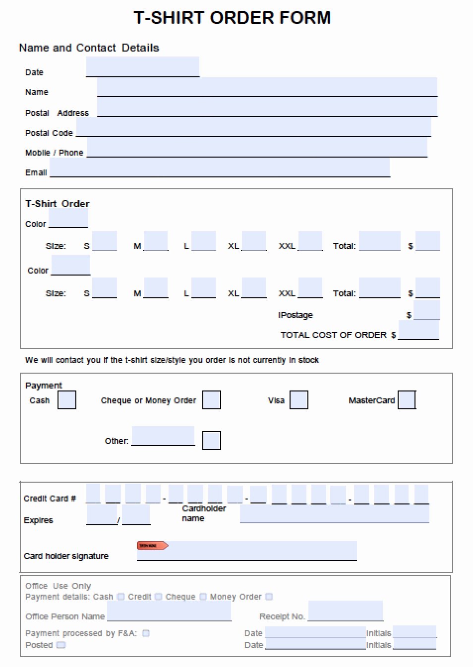 Order forms Template Word Lovely T Shirt order form Template
