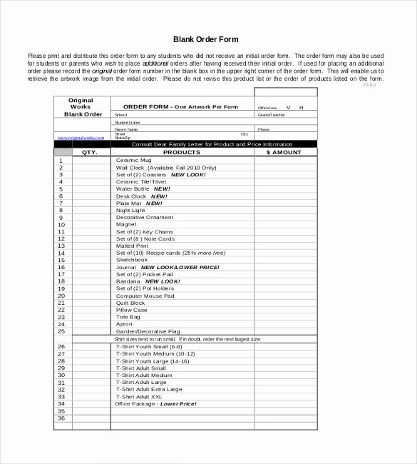 Order forms Template Word Unique 41 Blank order form Templates Pdf Doc Excel