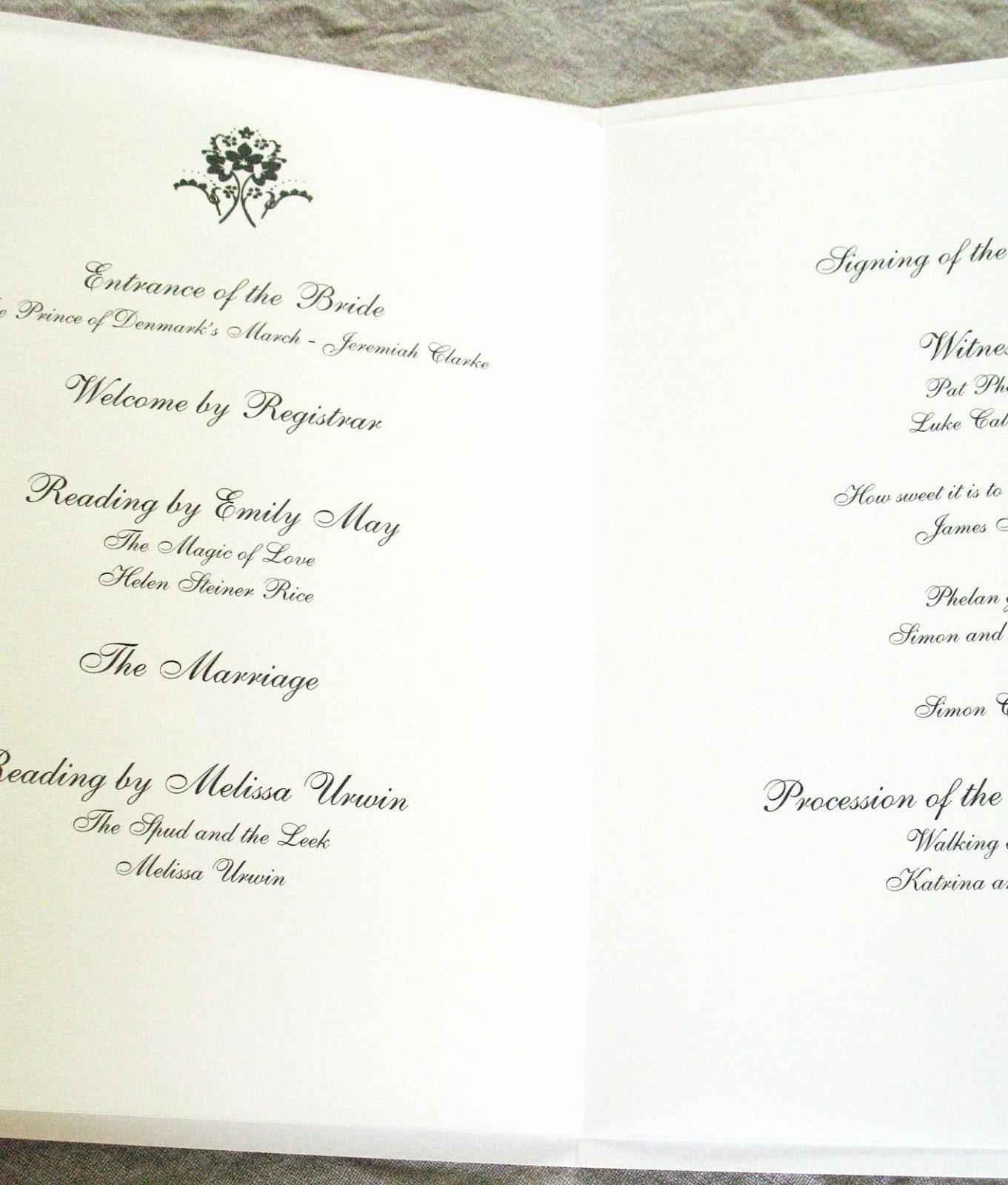Order Of Service Template Lovely Inspiration for Weddings Invitations and Stationery July