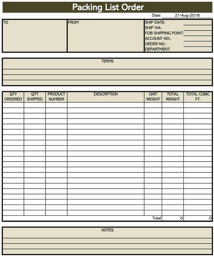 Packing List Template Excel Awesome 25 Free Shipping &amp; Packing Slip Templates for Word &amp; Excel