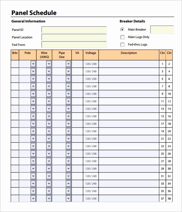 Panel Schedule Template Excel Unique Panel Schedule Template In Excel Archives Schedule Templates