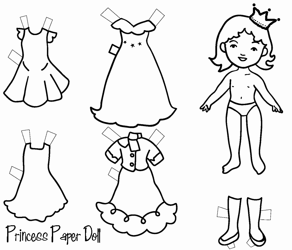 Paper Doll Clothes Template Beautiful Princess Paper Doll