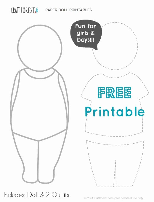 Paper Doll Clothes Template Elegant Free Printable Paper Dolls Fabric Clothing Templates