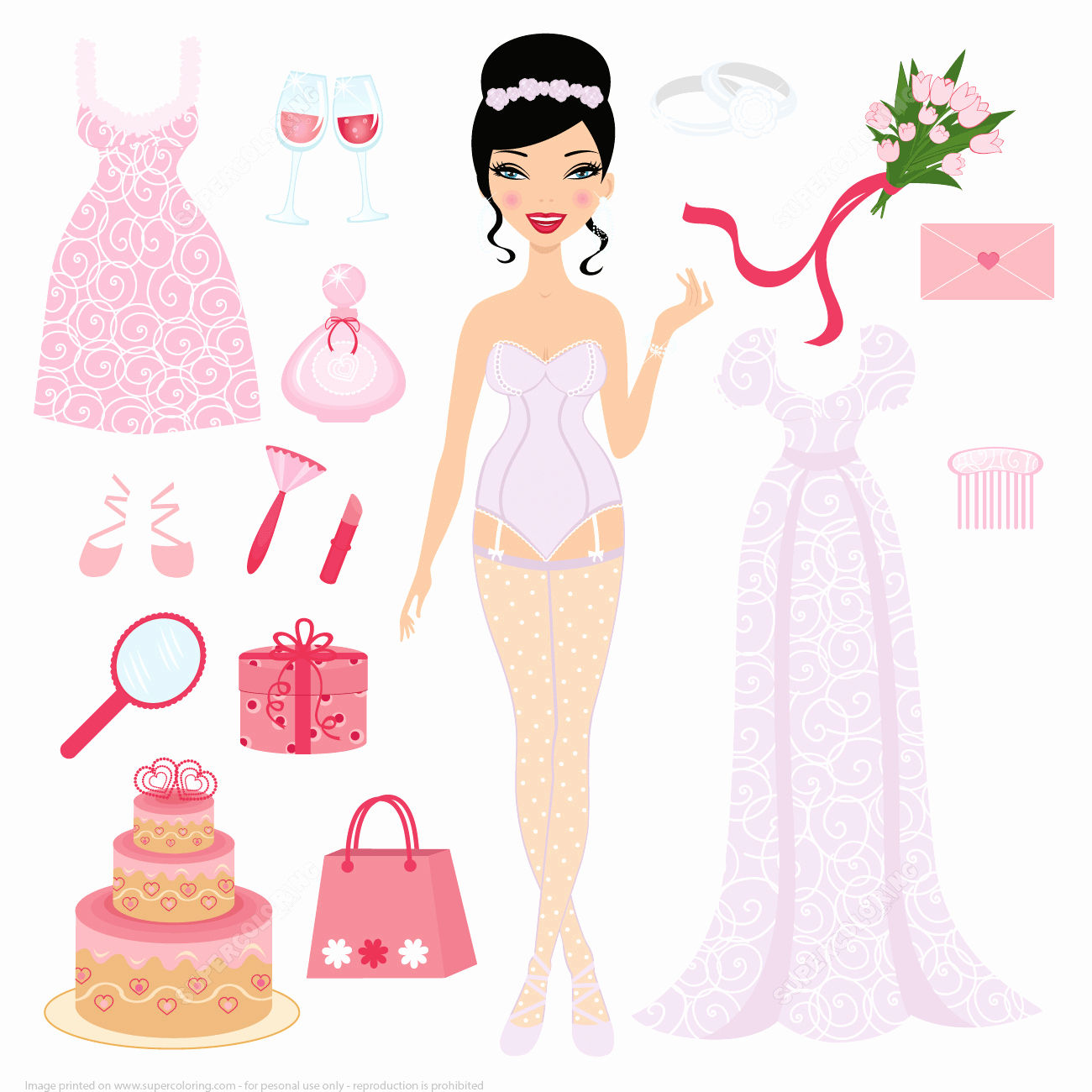 Paper Doll Clothing Template Unique Dress Up Bride Paper Doll for Wedding Ceremony