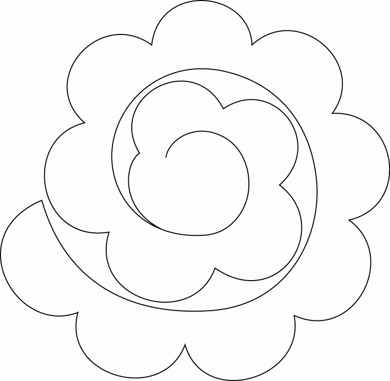 Paper Flower Template Free Elegant Pattern for Felt Rose Diy and Crafts