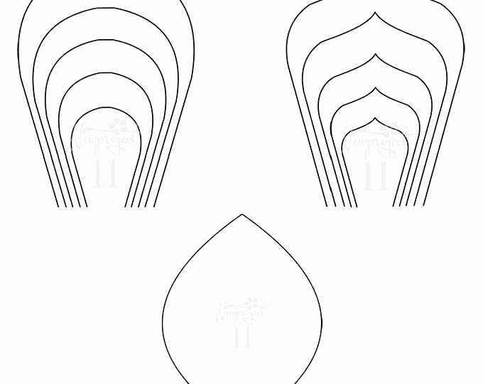 Paper Rose Template Pdf Unique Pdf Set Of 2 Flower Templates and 1 Leaf Template Giant