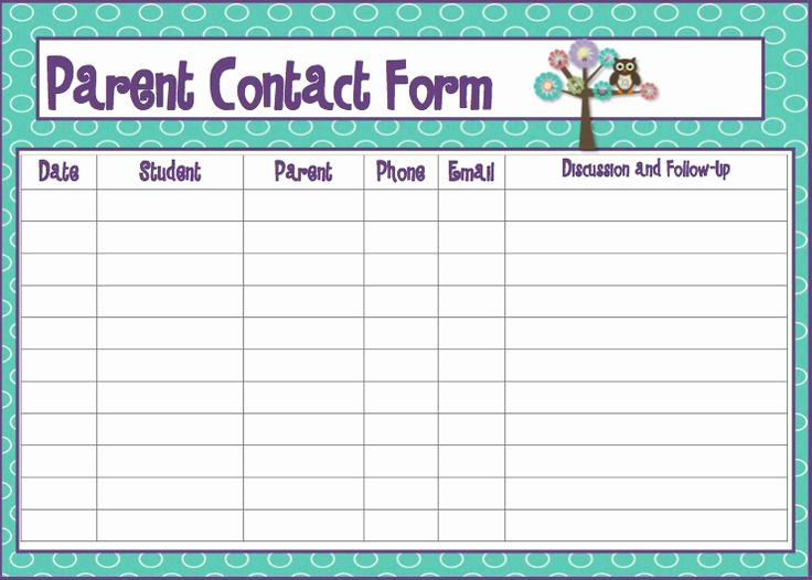 Parent Contact Log Template Fresh Parent Contact Log Template In Excel Excel Template