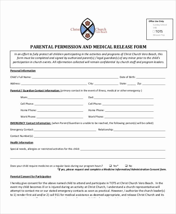 Parent Release form Template Awesome 10 Sample Parental Release forms