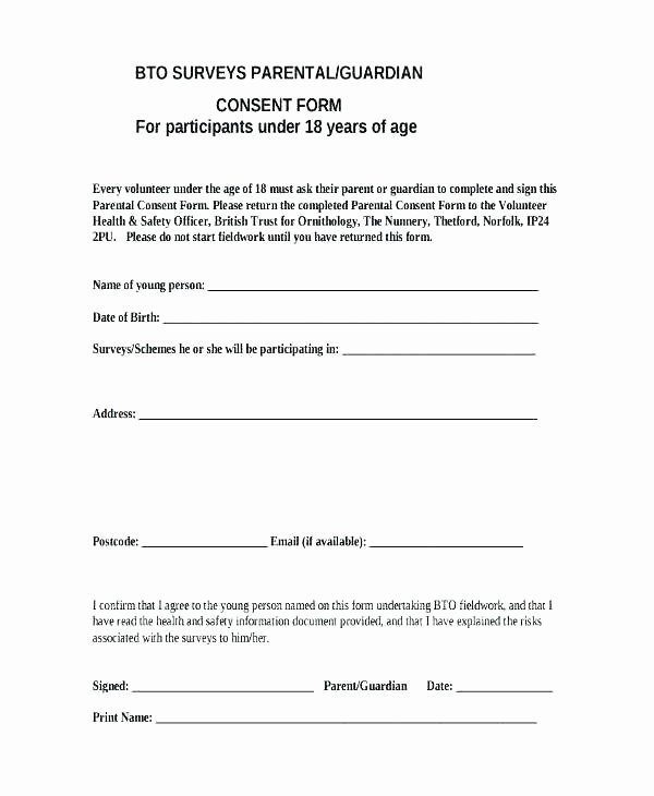 Parent Release form Template Lovely Child Medical Release Template