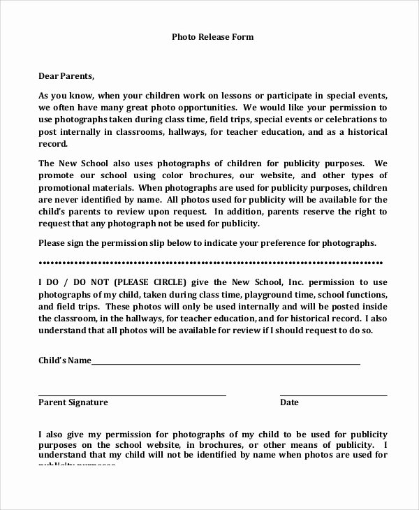 Parent Release form Template Luxury 8 Sample Parent Release forms