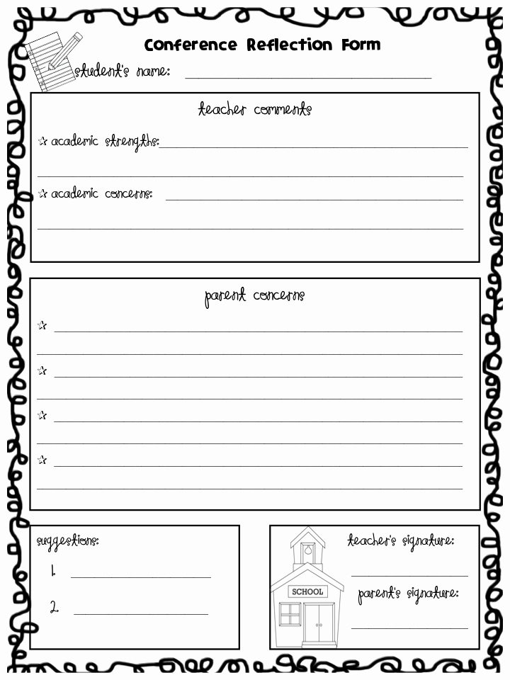 Parent Teacher Conference Template Awesome Mrs Avery S island Friday Freebie Parent Teacher