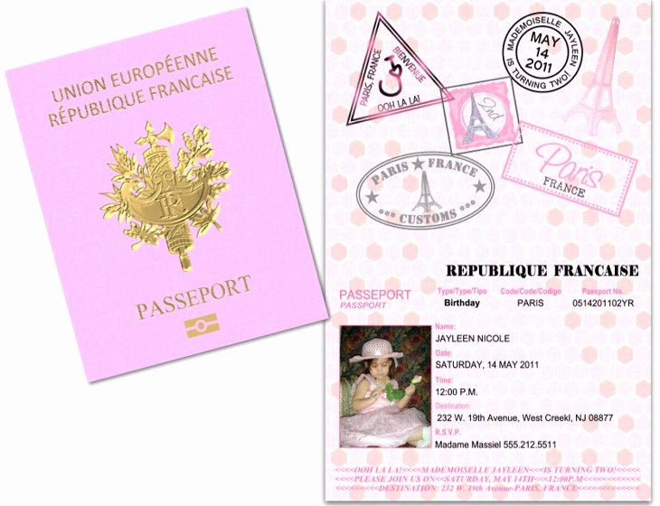 Paris Passport Invitation Template Unique Passport 36 Paris France Custom Passport Invitations
