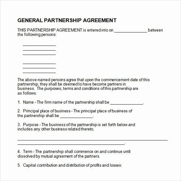 Partnership Agreement Template Word Luxury 8 Sample Partnership Agreements
