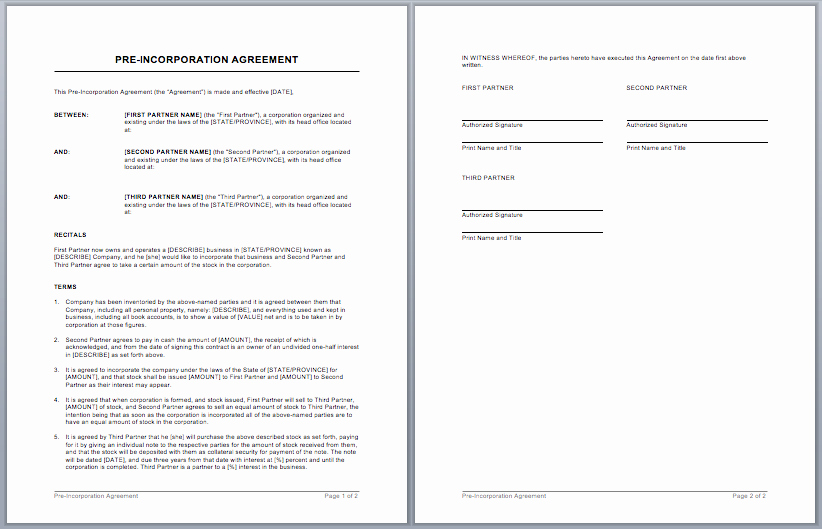 contract templates
