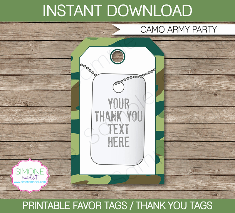 Party Favor Tags Template Best Of Army Camo Party Favor Tags