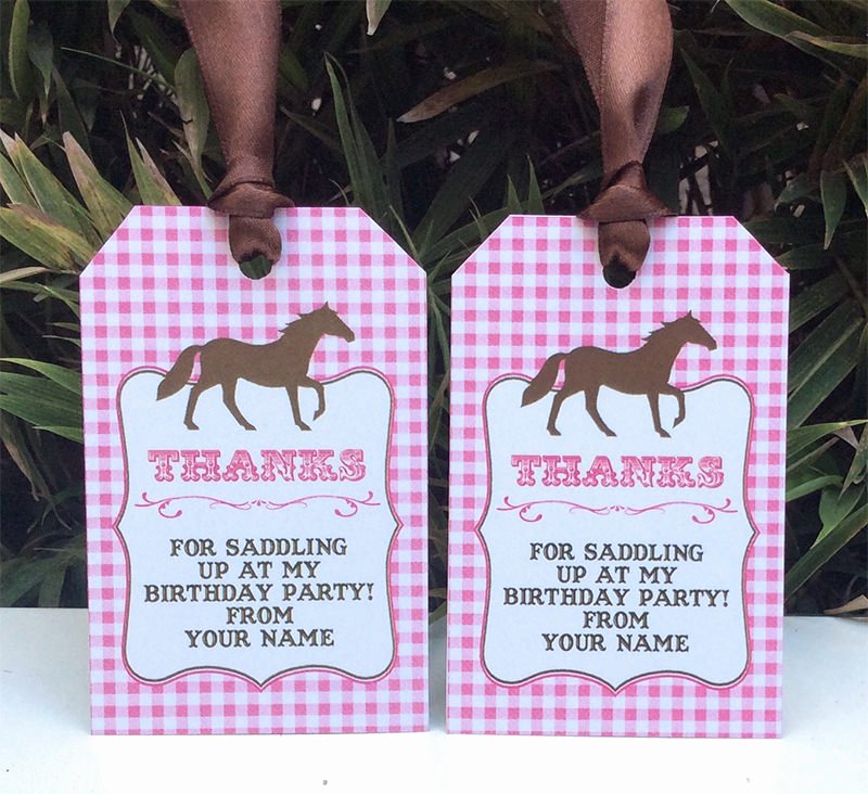 Party Favor Tags Template Elegant Horse Birthday Party Printable Templates