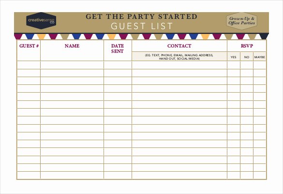 Party Guest List Template Fresh 23 Birthday List Templates Free Sample Example format