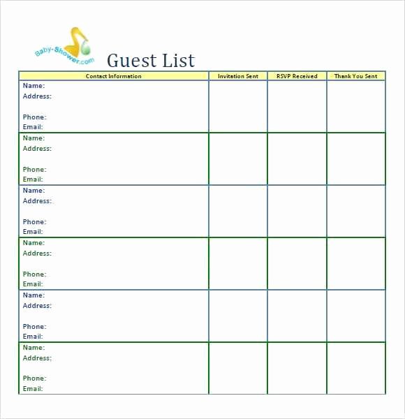 Party Guest List Template Luxury 10 Party Guest List Templates Word Excel Pdf formats