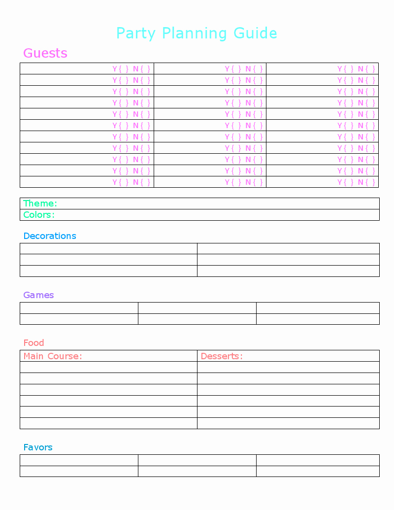 Party Plan Checklist Template Beautiful Party Planning Free Printables