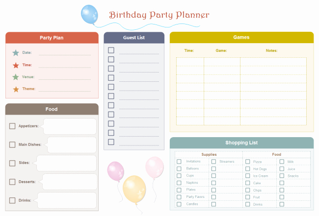 Party Planning Checklist Template Elegant Printable Birthday Party Checklist Templates