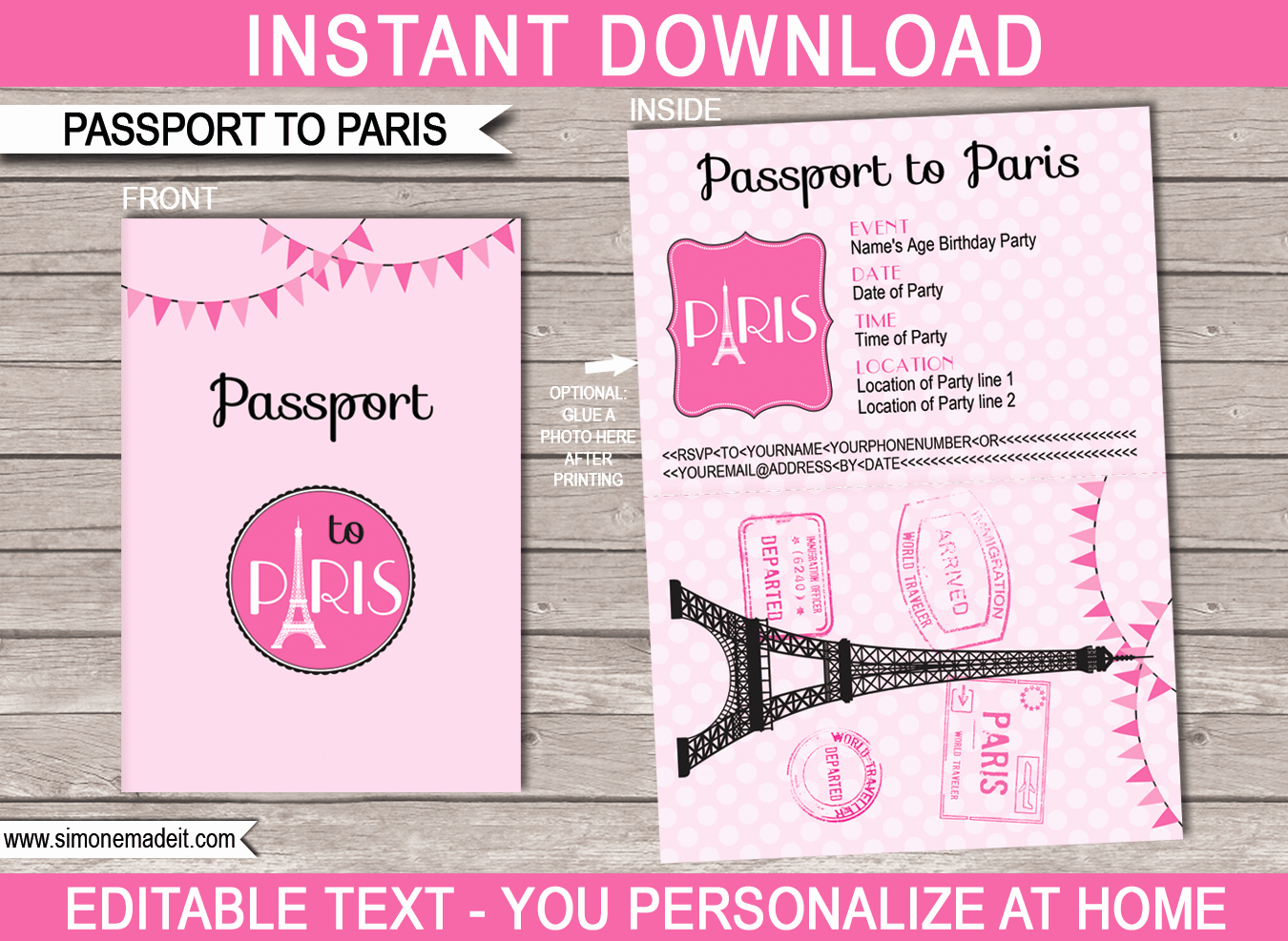 Passport Invitation Template Free Best Of Paris Party Passport Invitations Template