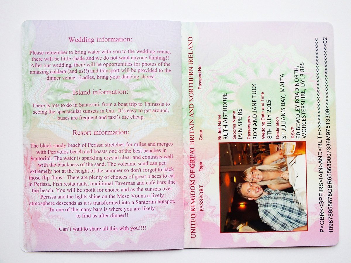 Passport Wedding Invitation Template Inspirational Uk Passport Wedding Invitations