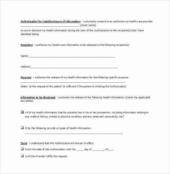 Patient Information form Template Inspirational Free Medical Release form Template – Ffshop Inspiration
