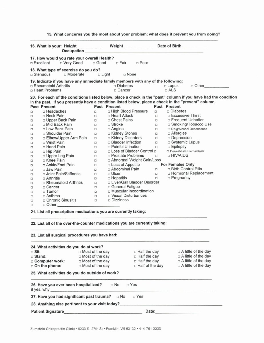 Patient Intake form Template Best Of Patient Intake form 2 2