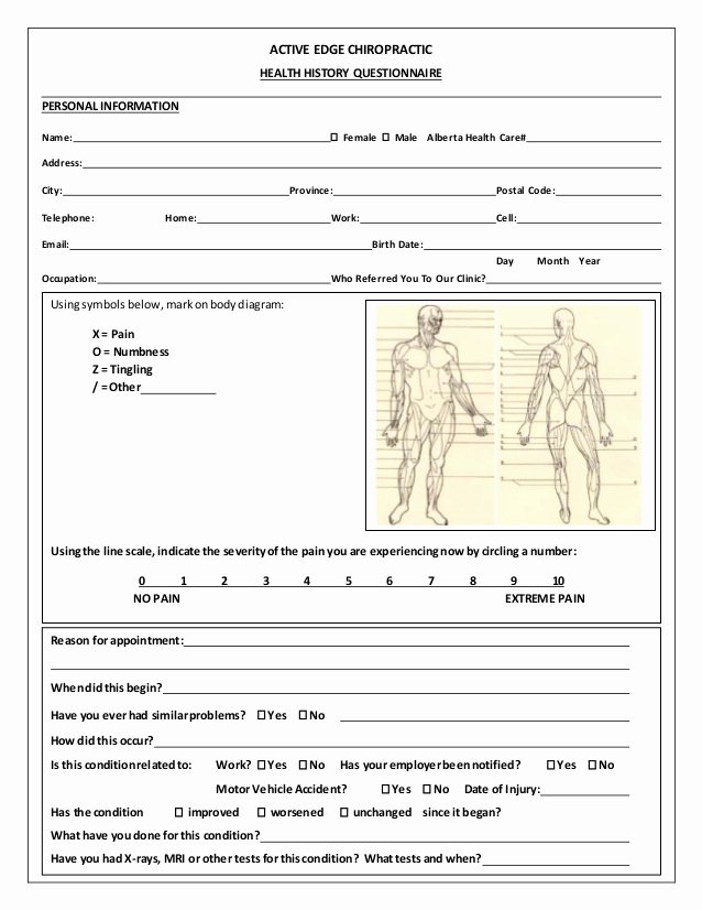 Patient Intake form Template Fresh Medical History form Template
