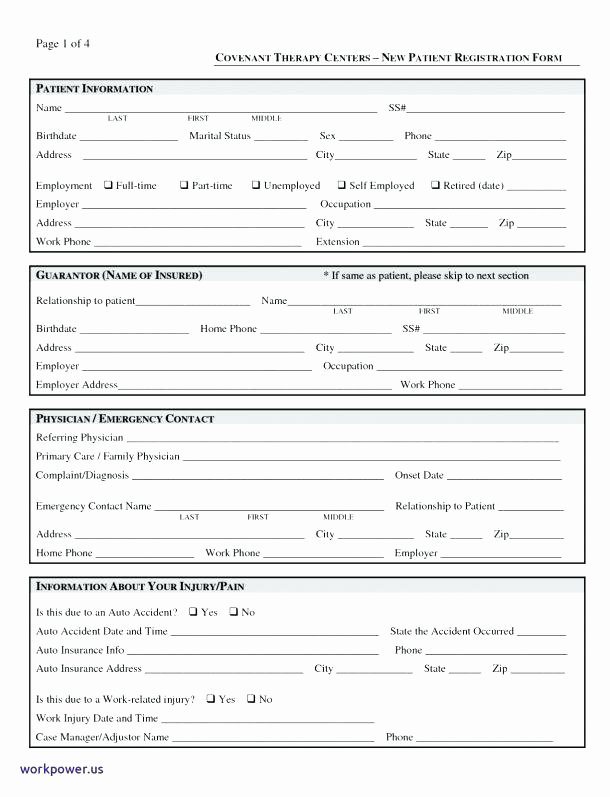 health history form template new of basic patient registration unique hospital
