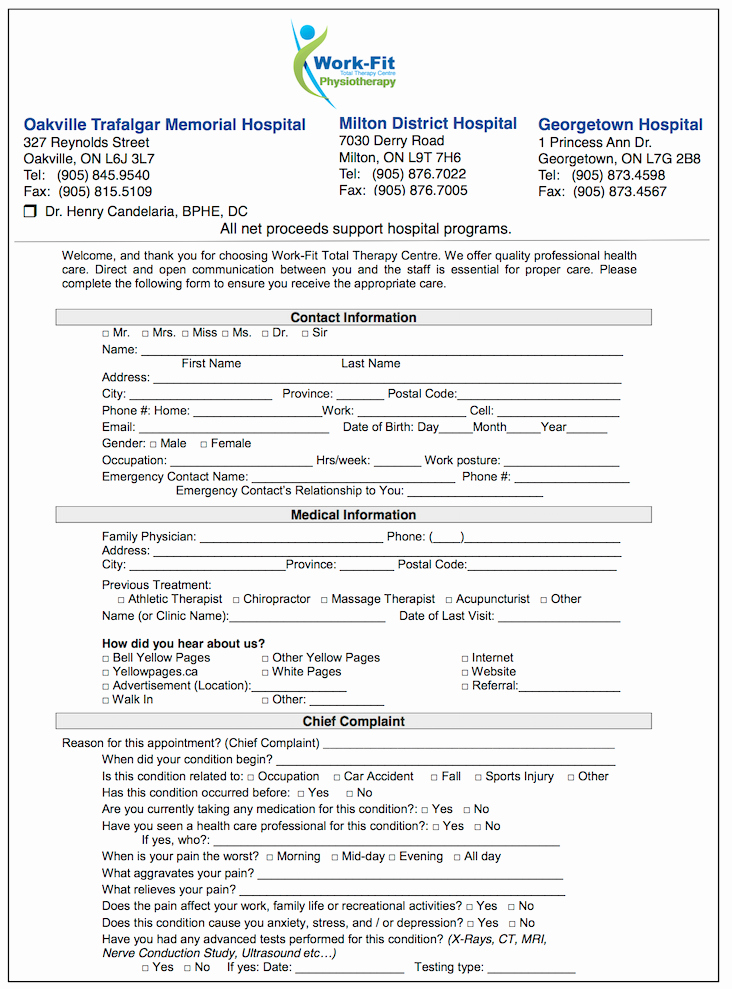 Patient Intake form Template New Intake forms
