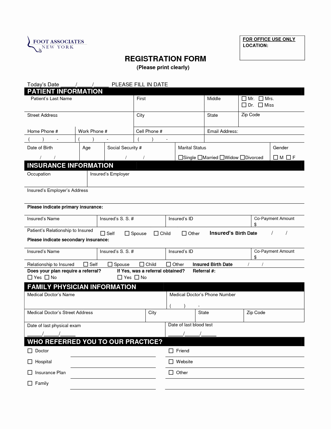 post sample medical office forms