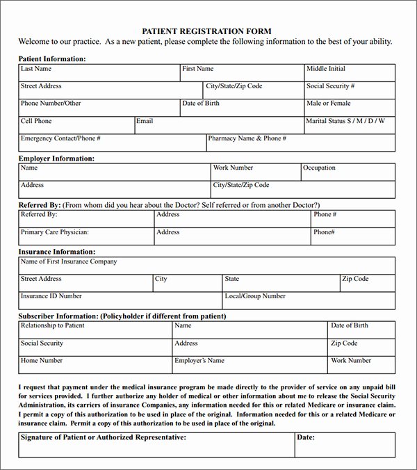 Patient Registration form Template Elegant New Patient Registration forms Movie Search Engine at