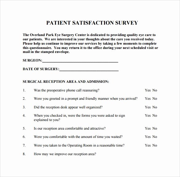 Patient Satisfaction Survey Template Beautiful 10 Patient Satisfaction Survey Samples