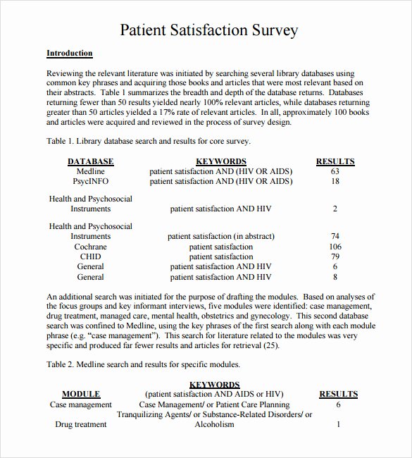 Patient Satisfaction Survey Template Lovely 10 Patient Satisfaction Survey Samples