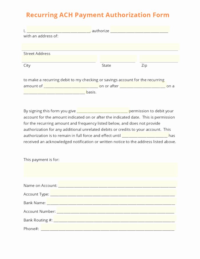 Payment Authorization form Template Awesome Ach Stop Payment form Template Templates Resume