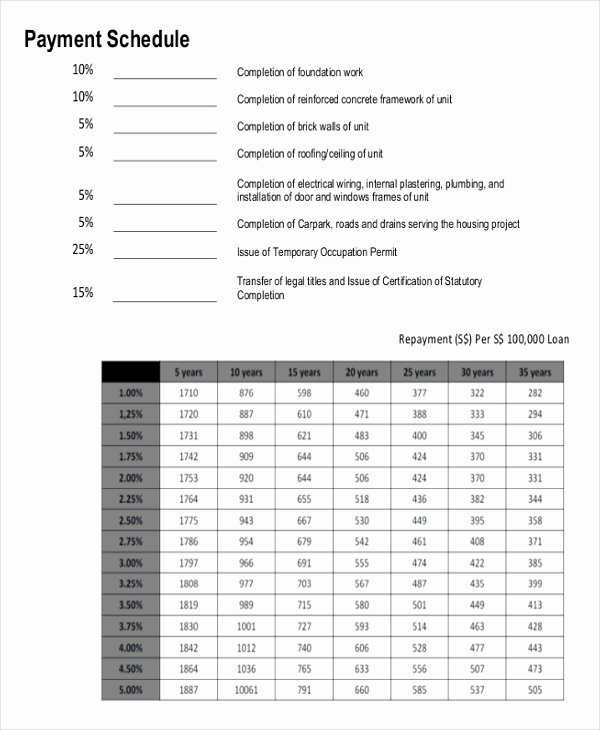 Payment Plan Template Free Elegant 22 Payment Schedule Templates Word Excel Pdf